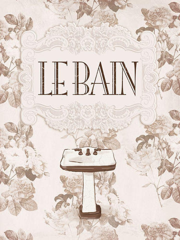 Le Bain White Modern Wood Framed Art Print with Double Matting by Villa, Milli