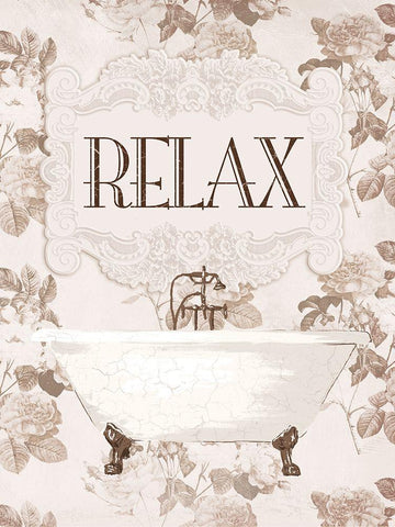 Relax Black Ornate Wood Framed Art Print with Double Matting by Villa, Milli