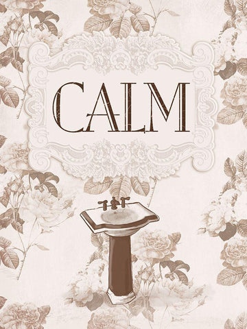 Calm White Modern Wood Framed Art Print with Double Matting by Villa, Milli