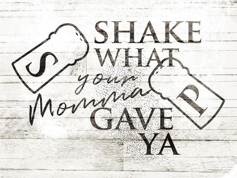 Shake What White Modern Wood Framed Art Print with Double Matting by Villa, Milli
