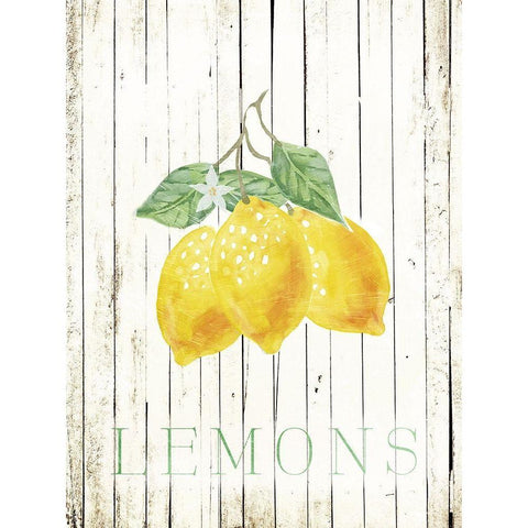 Wood Lemons Black Modern Wood Framed Art Print by Villa, Milli