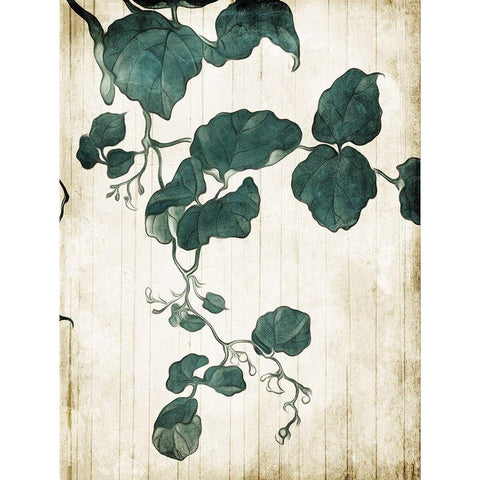 Hanging Leaves 2 Black Modern Wood Framed Art Print with Double Matting by Villa, Milli