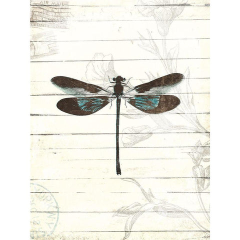 Dragonfly Look 2 Black Modern Wood Framed Art Print by Villa, Milli