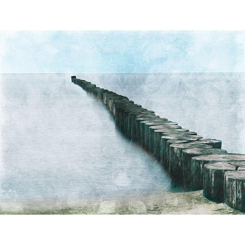 Wood Off The Coast Gold Ornate Wood Framed Art Print with Double Matting by Villa, Milli