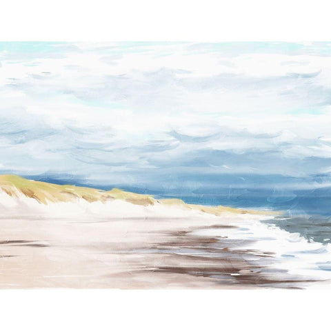 The Beach In Calm Black Modern Wood Framed Art Print with Double Matting by Villa, Milli