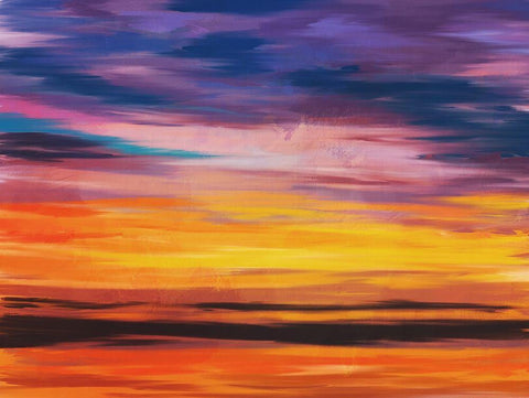Sunset In Motion Black Ornate Wood Framed Art Print with Double Matting by Villa, Milli