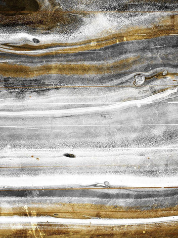 Gold Flow White Modern Wood Framed Art Print with Double Matting by Villa, Milli