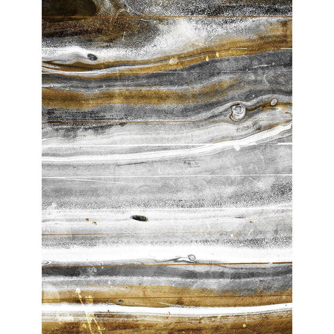 Gold Flow Black Modern Wood Framed Art Print by Villa, Milli