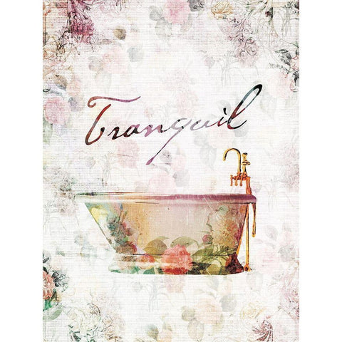 Vintage Tranquil Tub Black Modern Wood Framed Art Print with Double Matting by Villa, Milli