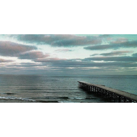 Dock Out To Sea Gold Ornate Wood Framed Art Print with Double Matting by Villa, Milli