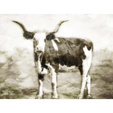 Look At The Cow Black Modern Wood Framed Art Print by Villa, Milli