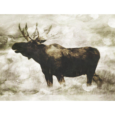 Singing Moose Gold Ornate Wood Framed Art Print with Double Matting by Villa, Milli