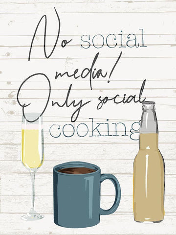 No Social Media Black Ornate Wood Framed Art Print with Double Matting by Villa, Milli