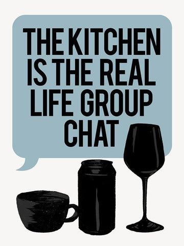 Bubble Kitchen Group Chat Black Ornate Wood Framed Art Print with Double Matting by Villa, Milli