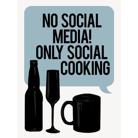 Bubble No Social Media Gold Ornate Wood Framed Art Print with Double Matting by Villa, Milli