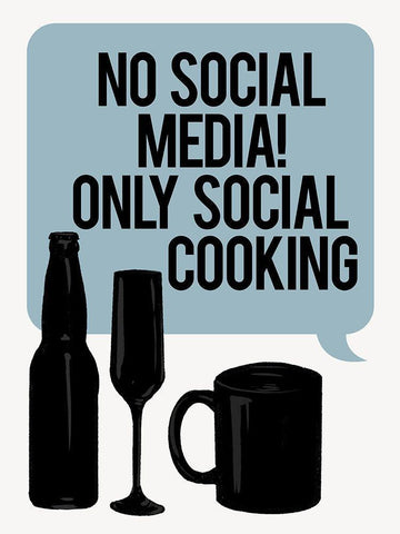 Bubble No Social Media Black Ornate Wood Framed Art Print with Double Matting by Villa, Milli
