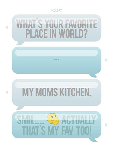 Texting My Fav Place White Modern Wood Framed Art Print with Double Matting by Villa, Milli
