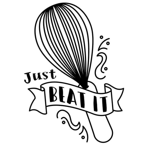 Just Beat It White Modern Wood Framed Art Print by Villa, Milli