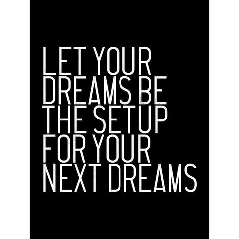 Let Your Dreams Black Modern Wood Framed Art Print by Villa, Milli