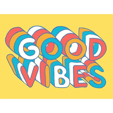 Good Vibes Black Modern Wood Framed Art Print by Villa, Milli