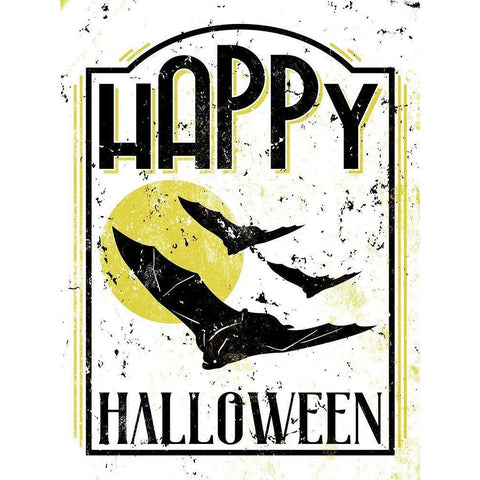 Happy Bat Black Modern Wood Framed Art Print by Villa, Milli