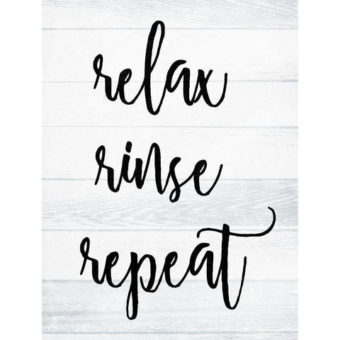 Relax Rinse Repeat White Wash Black Modern Wood Framed Art Print with Double Matting by Villa, Milli