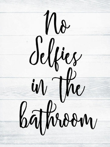 No Selfies White Wash White Modern Wood Framed Art Print with Double Matting by Villa, Milli