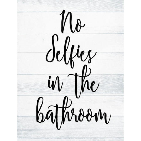 No Selfies White Wash Black Modern Wood Framed Art Print with Double Matting by Villa, Milli