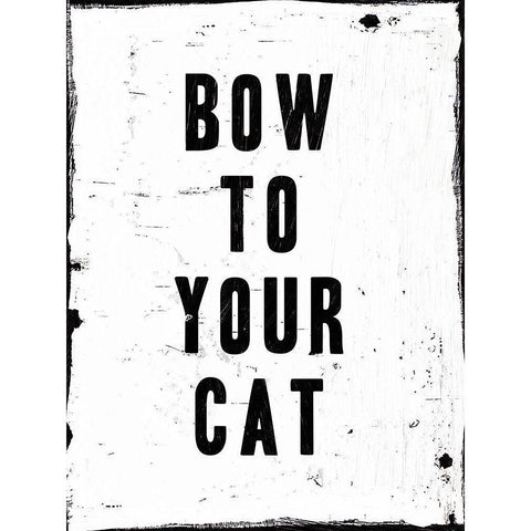 Bow To Your Cat Gold Ornate Wood Framed Art Print with Double Matting by Villa, Milli