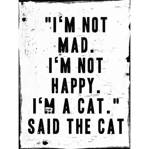 Said The Cat Black Modern Wood Framed Art Print by Villa, Milli