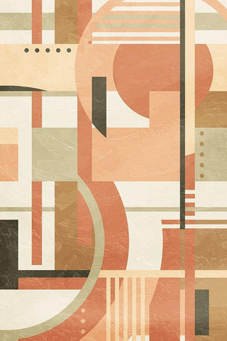 Geo Puzzle Boho Style Mate White Modern Wood Framed Art Print with Double Matting by Villa, Milli