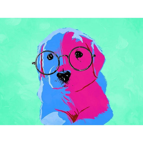 Puppy Eyes V3 Gold Ornate Wood Framed Art Print with Double Matting by Villa, Milli