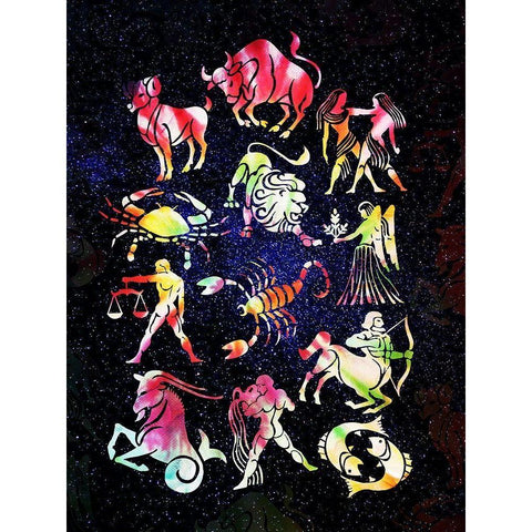 Zodiac Tie Dye Reverse Black Modern Wood Framed Art Print by Villa, Milli