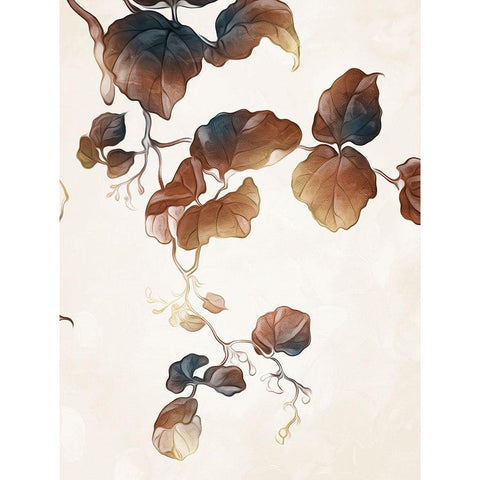 Hanging Autumn Leaves 2 White Modern Wood Framed Art Print by Villa, Milli