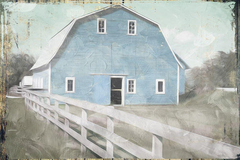Spring Barn Look Out White Modern Wood Framed Art Print with Double Matting by Villa, Milli