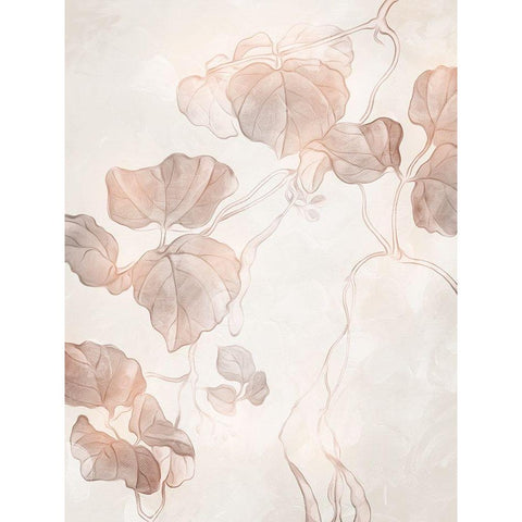 Soft Boho Leaves 1 White Modern Wood Framed Art Print by Villa, Milli
