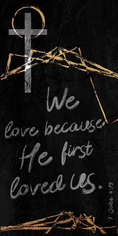 We Love White Modern Wood Framed Art Print with Double Matting by Villa, Milli