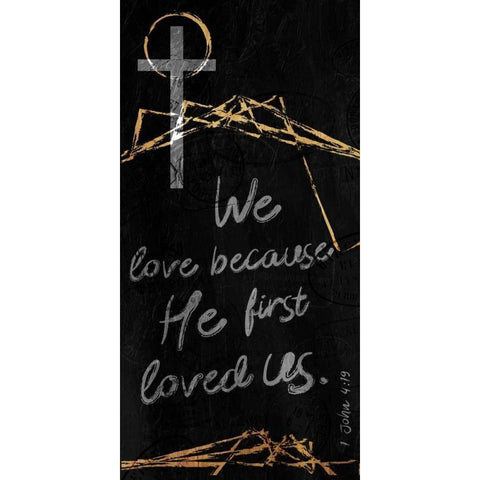 We Love Black Modern Wood Framed Art Print by Villa, Milli