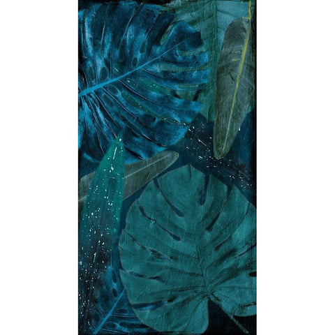 Teal Floral Arrangement Black Modern Wood Framed Art Print with Double Matting by Villa, Milli