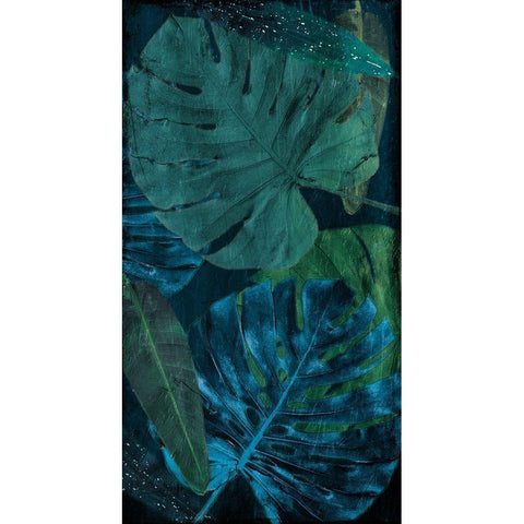 Teal Floral Arrangement Too Black Modern Wood Framed Art Print with Double Matting by Villa, Milli