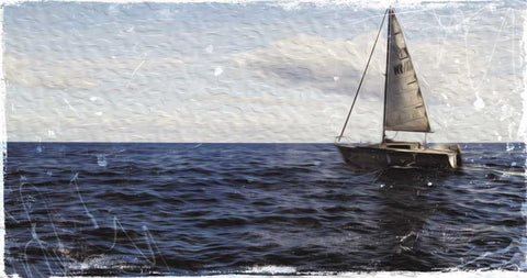 Sailing Away White Modern Wood Framed Art Print with Double Matting by Villa, Milli