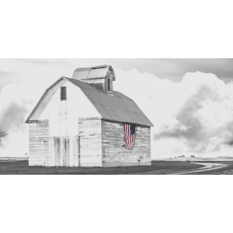 U.S. Barn Black Modern Wood Framed Art Print with Double Matting by Villa, Mlli