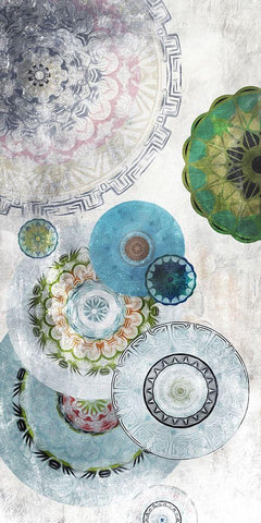 Circular Confusion White Modern Wood Framed Art Print with Double Matting by Villa, Mlli