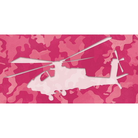 Pink Chopper White Modern Wood Framed Art Print by Villa, Mlli