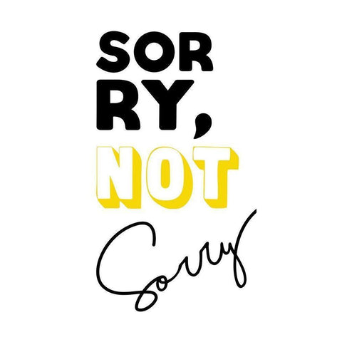 Sorry Black Modern Wood Framed Art Print with Double Matting by Villa, Mlli