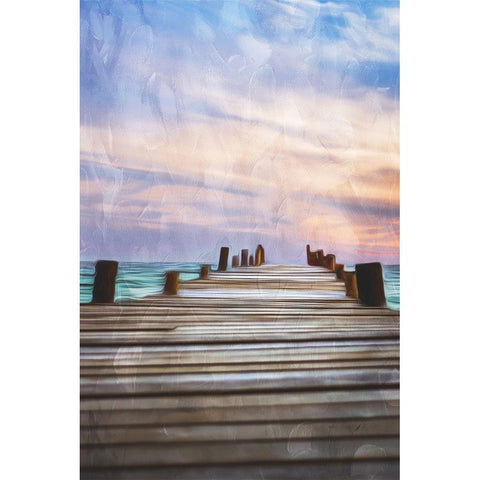 Lookout On The Deck White Modern Wood Framed Art Print by Villa, Mlli