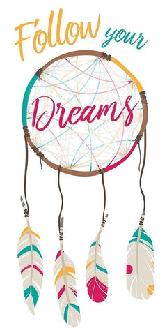 Follow Your Dreams Black Ornate Wood Framed Art Print with Double Matting by Villa, Mlli