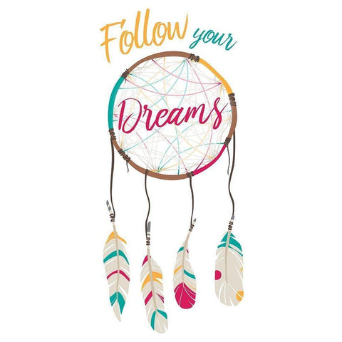Follow Your Dreams Gold Ornate Wood Framed Art Print with Double Matting by Villa, Mlli