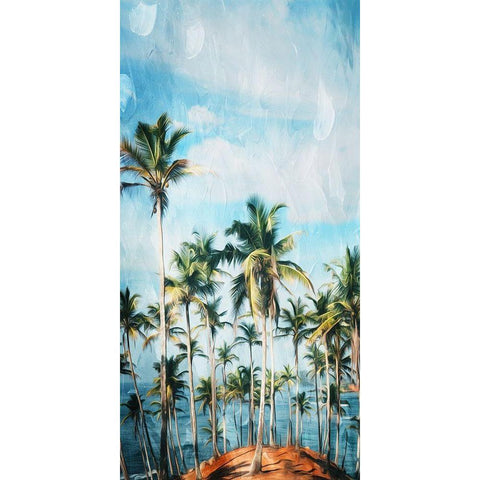 Beach Palm Out Black Modern Wood Framed Art Print with Double Matting by Villa, Mlli