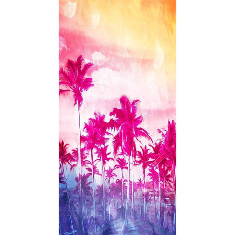 Beach Palm Out Brights Gold Ornate Wood Framed Art Print with Double Matting by Villa, Mlli